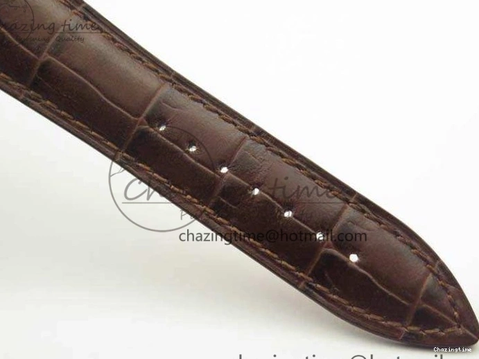 0824 Villeret 6651 RG ZF 1:1 Best Edition White Dial On Brown Leather Strap A ComfortFit 8097